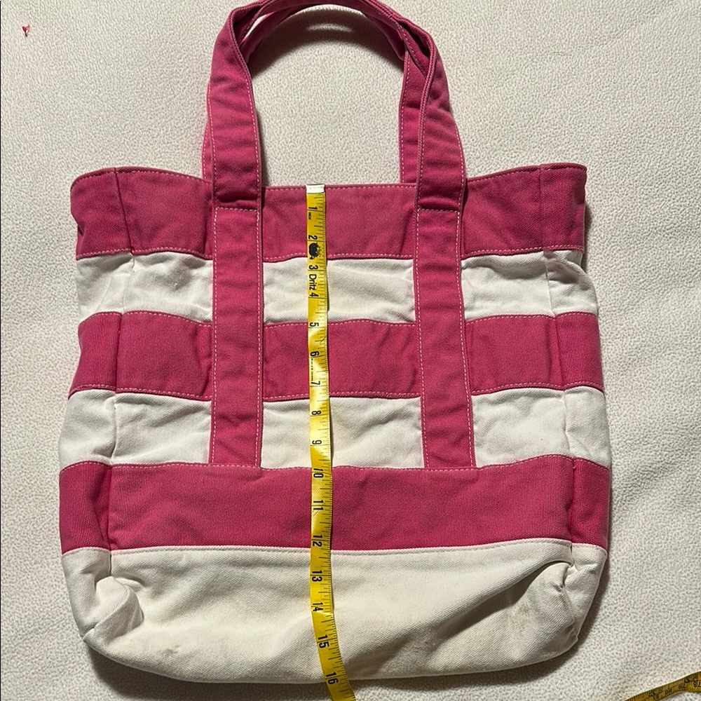 Pink and White Striped Tote Bag - Picture 4 of 6